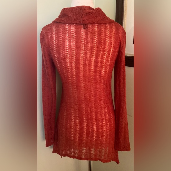 B Design Angora Sweater Asymmetrical hem Cowl neck size S - Picture 3 of 4